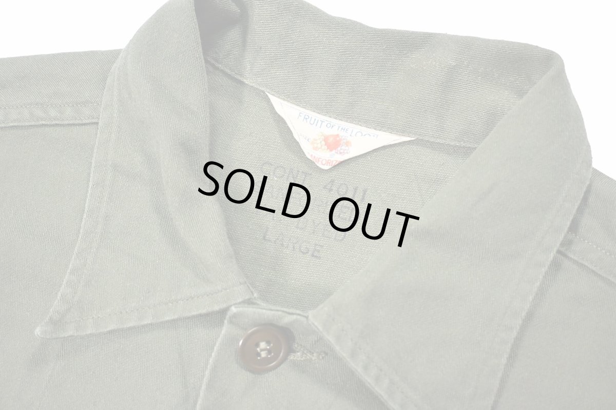 画像4: Used Fruit of the Loom Us Military Cotton Sateen OG 107 Utility Shirt (4)
