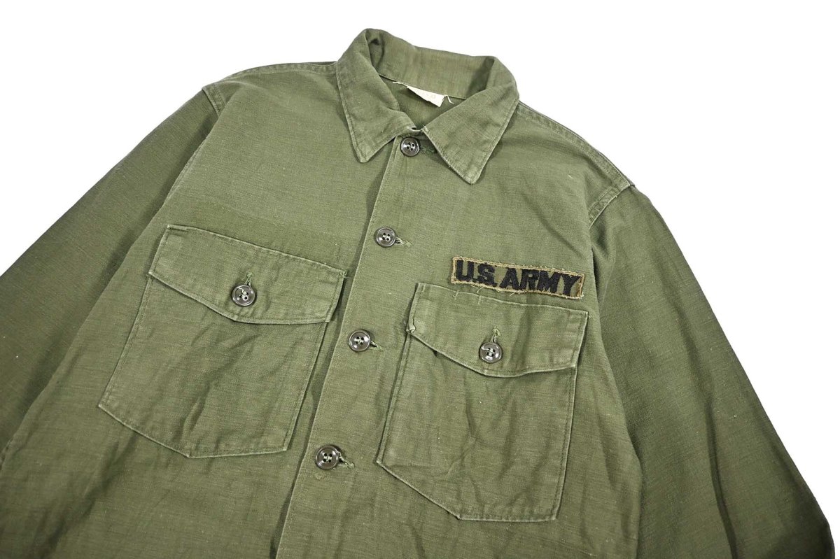 画像2: Used Us Military Cotton Sateen OG 107 Utility Shirt (2)