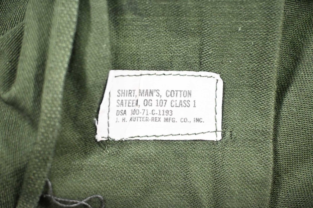 画像5: Used Us Military Cotton Sateen OG 107 Utility Shirt (5)
