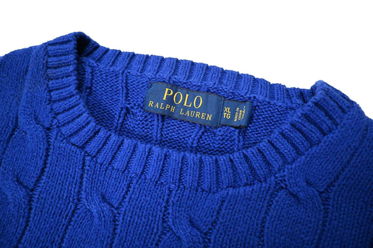 画像4: Used Polo Ralph Lauren Cotton Knit Blue ラルフローレン (4)