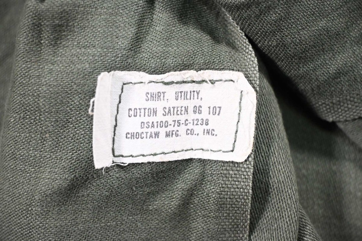 画像5: Used Us Military Cotton Sateen OG 107 Utility Shirt (5)