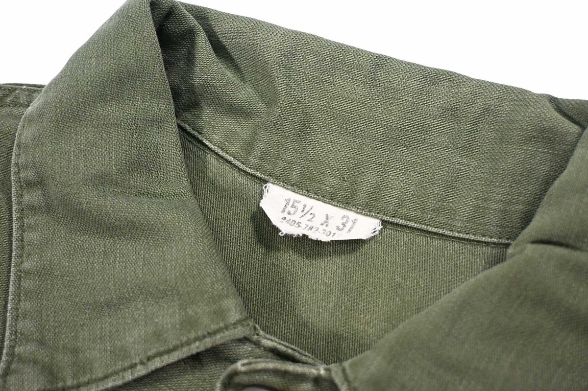 画像4: Used Us Military Cotton Sateen OG 107 Utility Shirt (4)