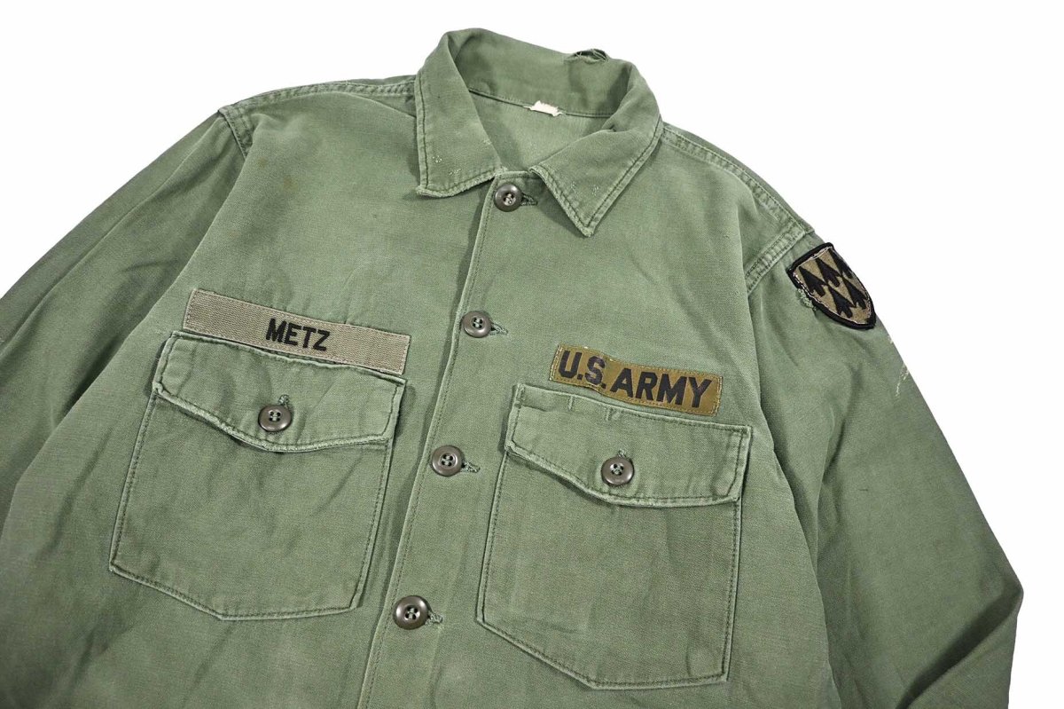 画像2: Used Us Military Cotton Sateen OG 107 Utility Shirt (2)