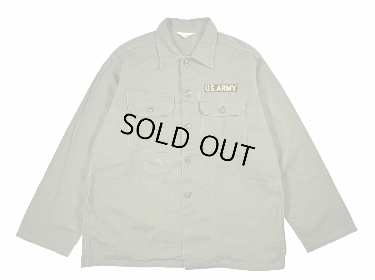 画像1: Used Fruit of the Loom Us Military Cotton Sateen OG 107 Utility Shirt (1)