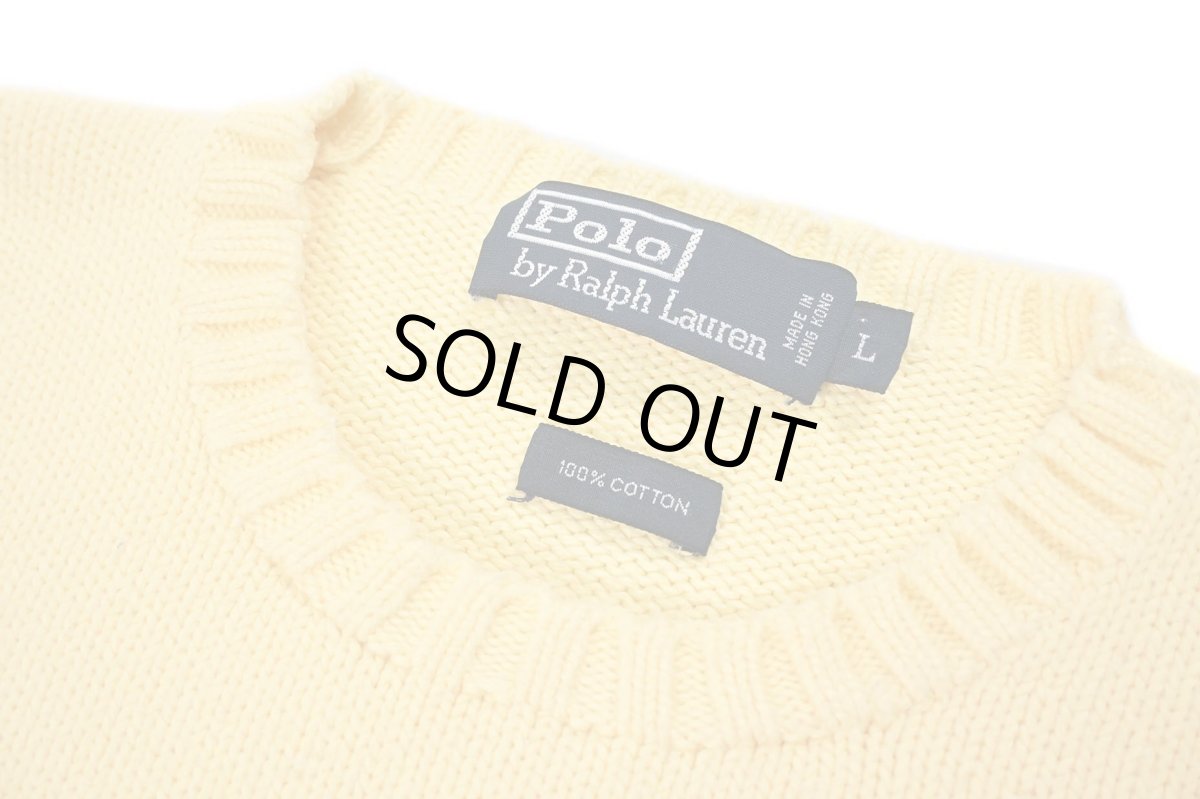 画像4: Used Polo Ralph Lauren Cotton Knit Yellow ラルフローレン (4)