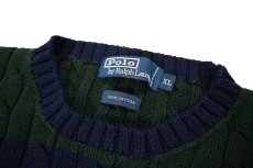 画像4: Used Polo Ralph Lauren Cotton Knit Navy/Green ラルフローレン (4)
