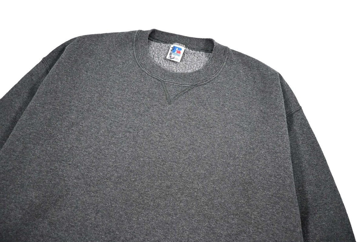 画像2: Used Russell Athletic Blank Sweat Shirt Charcoal made in USA (2)