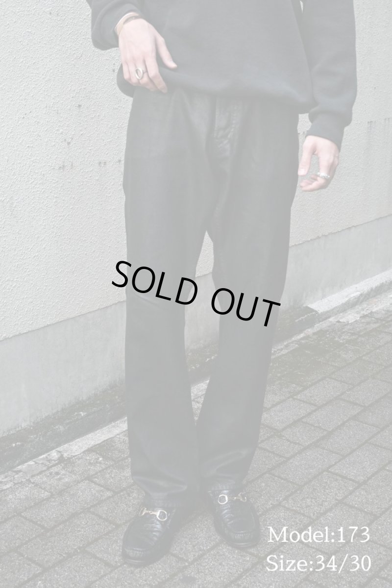 画像10: Used Ralph Lauren Black Label Coating Denim Pants Black ラルフローレン (10)