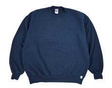 画像1: Used Russell Athletic Blank Sweat Shirt Navy made in USA (1)