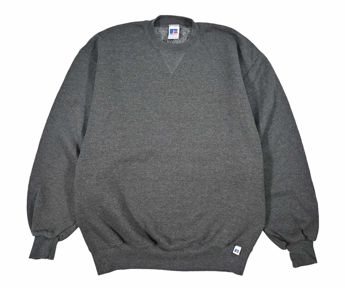 画像1: Used Russell Athletic Blank Sweat Shirt Charcoal made in USA (1)