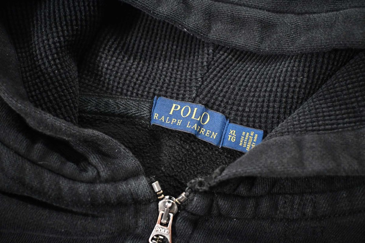 画像6: Used Polo Ralph Lauren Zip Sweat Hoodie Black ラルフローレン (6)