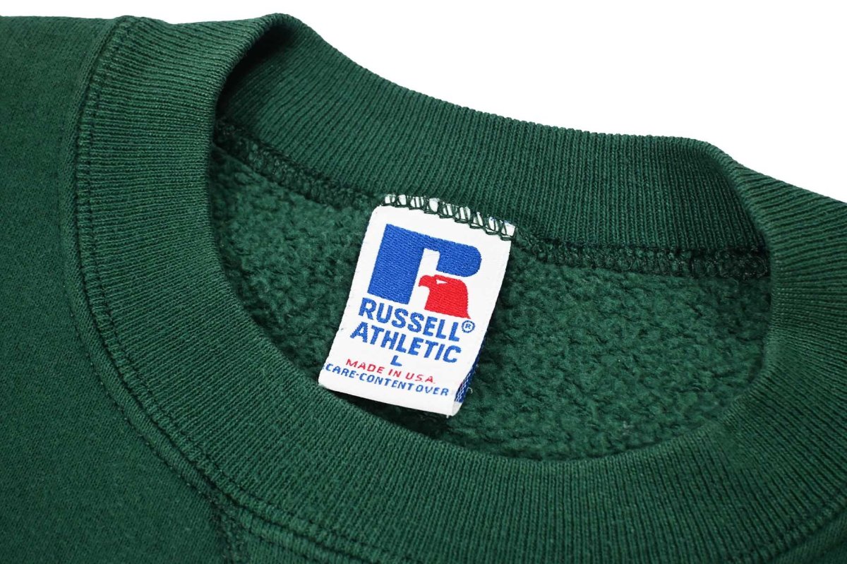 画像4: Used Russell Athletic Blank Sweat Shirt Green made in USA (4)