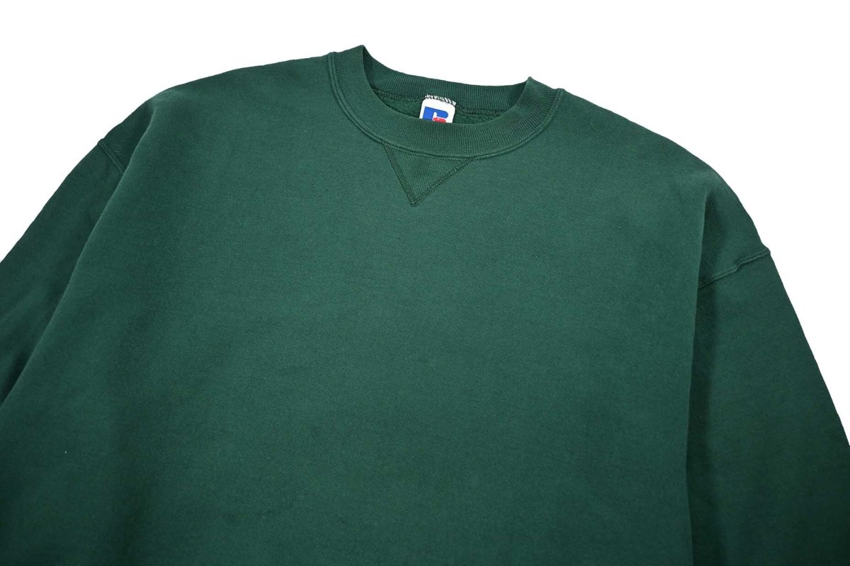画像2: Used Russell Athletic Blank Sweat Shirt Green made in USA (2)