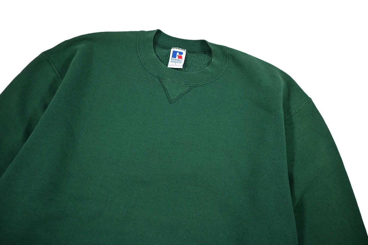 画像2: Used Russell Athletic Blank Sweat Shirt Green made in USA (2)