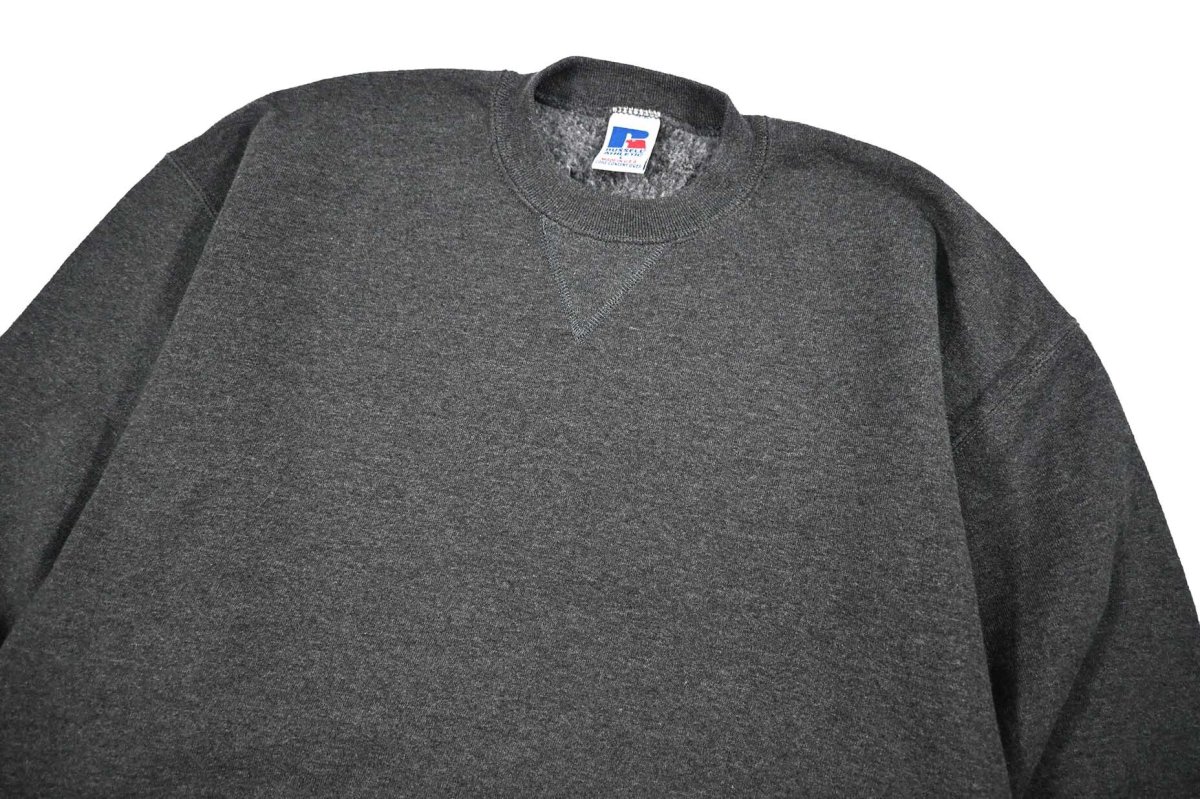 画像2: Used Russell Athletic Blank Sweat Shirt Charcoal made in USA (2)
