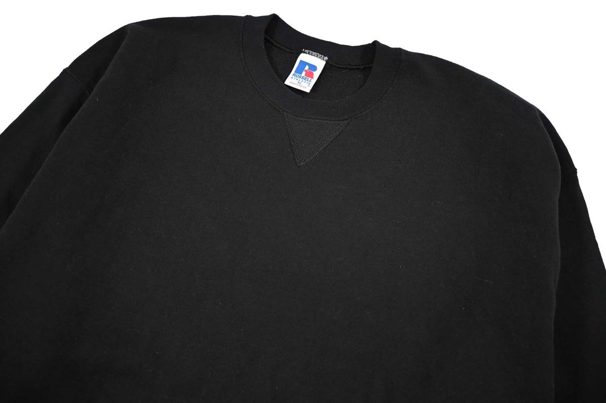 画像2: Deadstock Russell Athletic Blank Sweat Shirt Black (2)