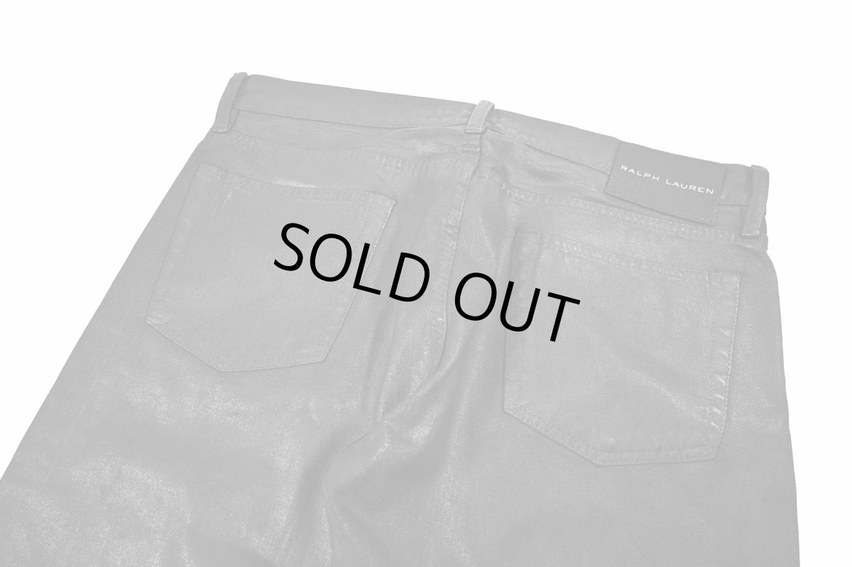 画像4: Used Ralph Lauren Black Label Coating Denim Pants Black ラルフローレン (4)