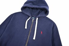 画像2: Used Polo Ralph Lauren Zip Sweat Hoodie Navy ラルフローレン (2)