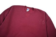 画像2: Used Russell Athletic Blank Sweat Shirt Burgundy made in USA (2)