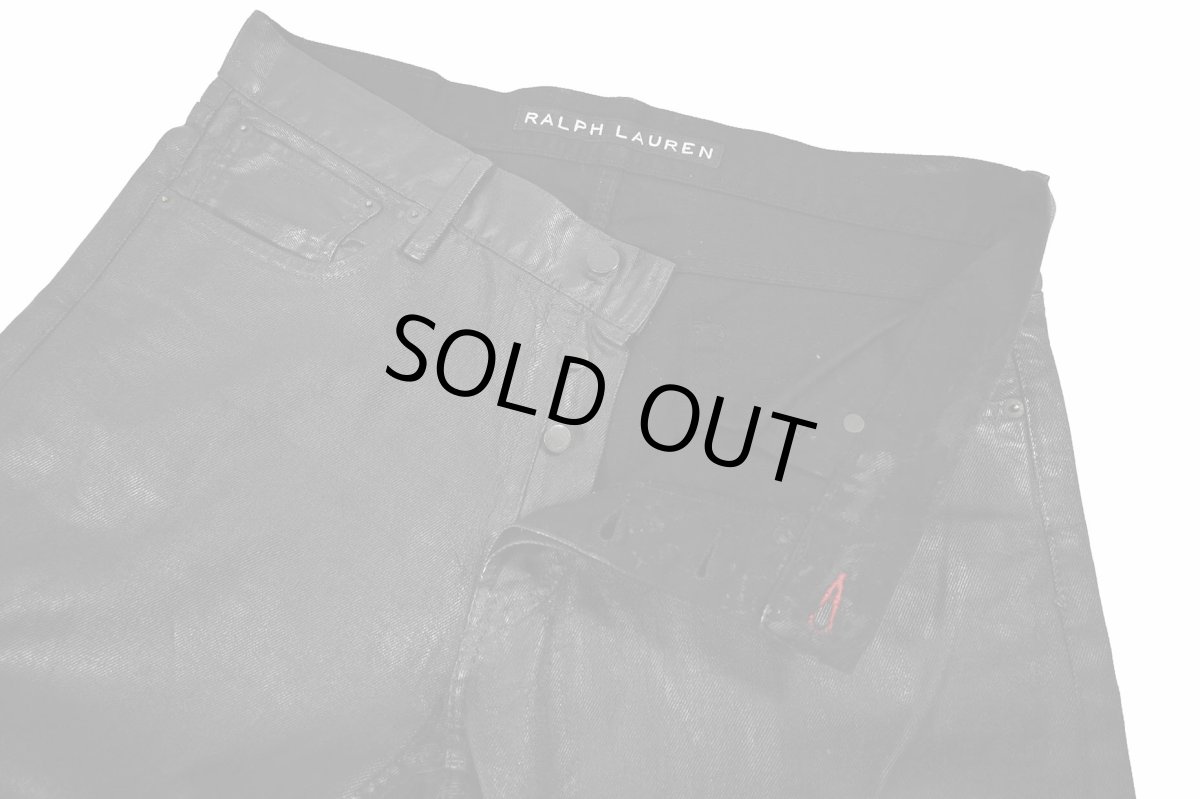 画像6: Used Ralph Lauren Black Label Coating Denim Pants Black ラルフローレン (6)