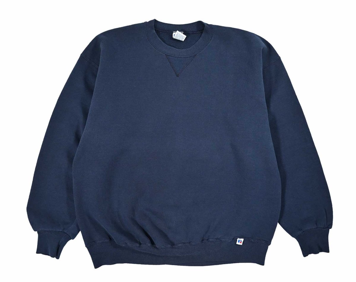 画像1: Used Russell Athletic Blank Sweat Shirt Navy made in USA (1)
