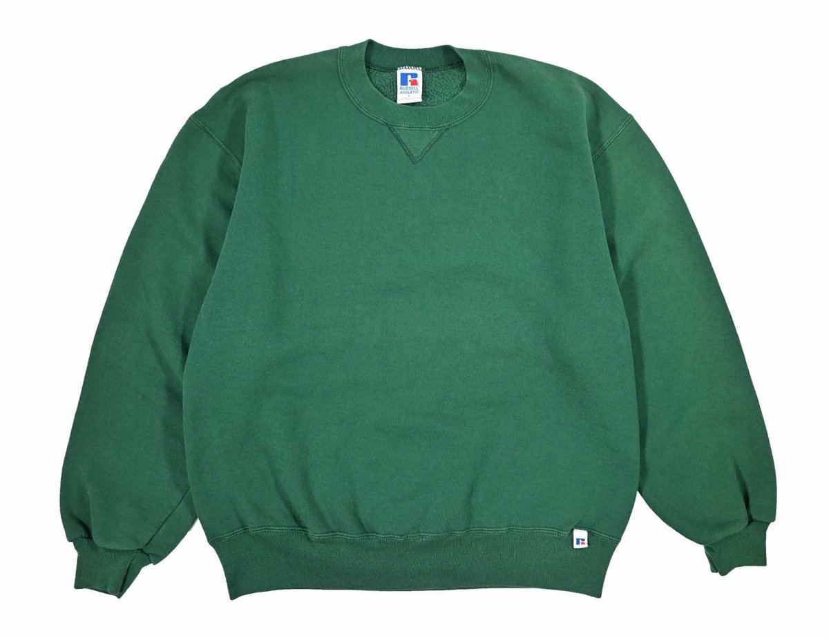 画像1: Used Russell Athletic Blank Sweat Shirt Green made in USA (1)
