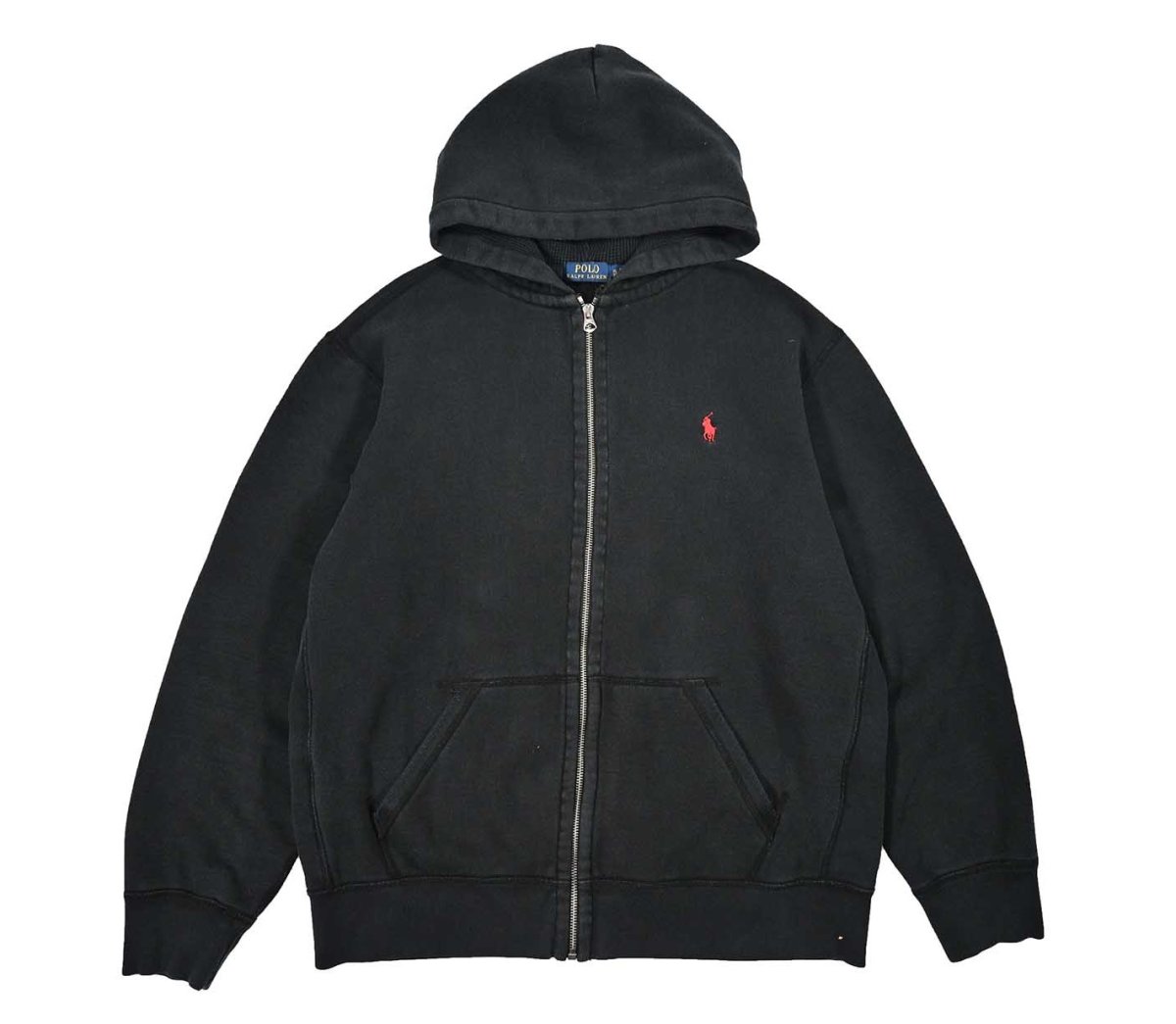 画像1: Used Polo Ralph Lauren Zip Sweat Hoodie Black ラルフローレン (1)