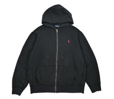 画像1: Used Polo Ralph Lauren Zip Sweat Hoodie Black ラルフローレン (1)