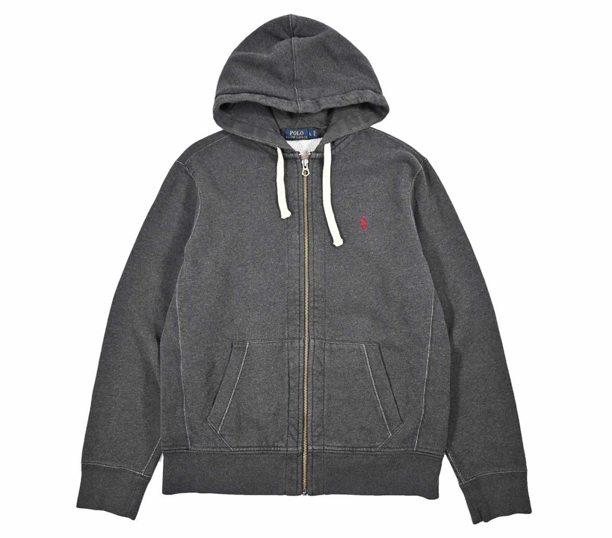 画像1: Used Polo Ralph Lauren Zip Sweat Hoodie Charcoal ラルフローレン (1)
