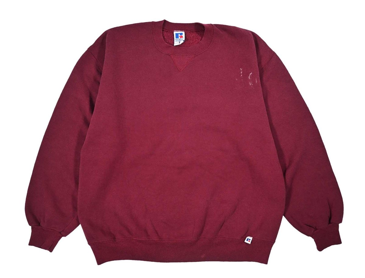 画像1: Used Russell Athletic Blank Sweat Shirt Burgundy made in USA (1)