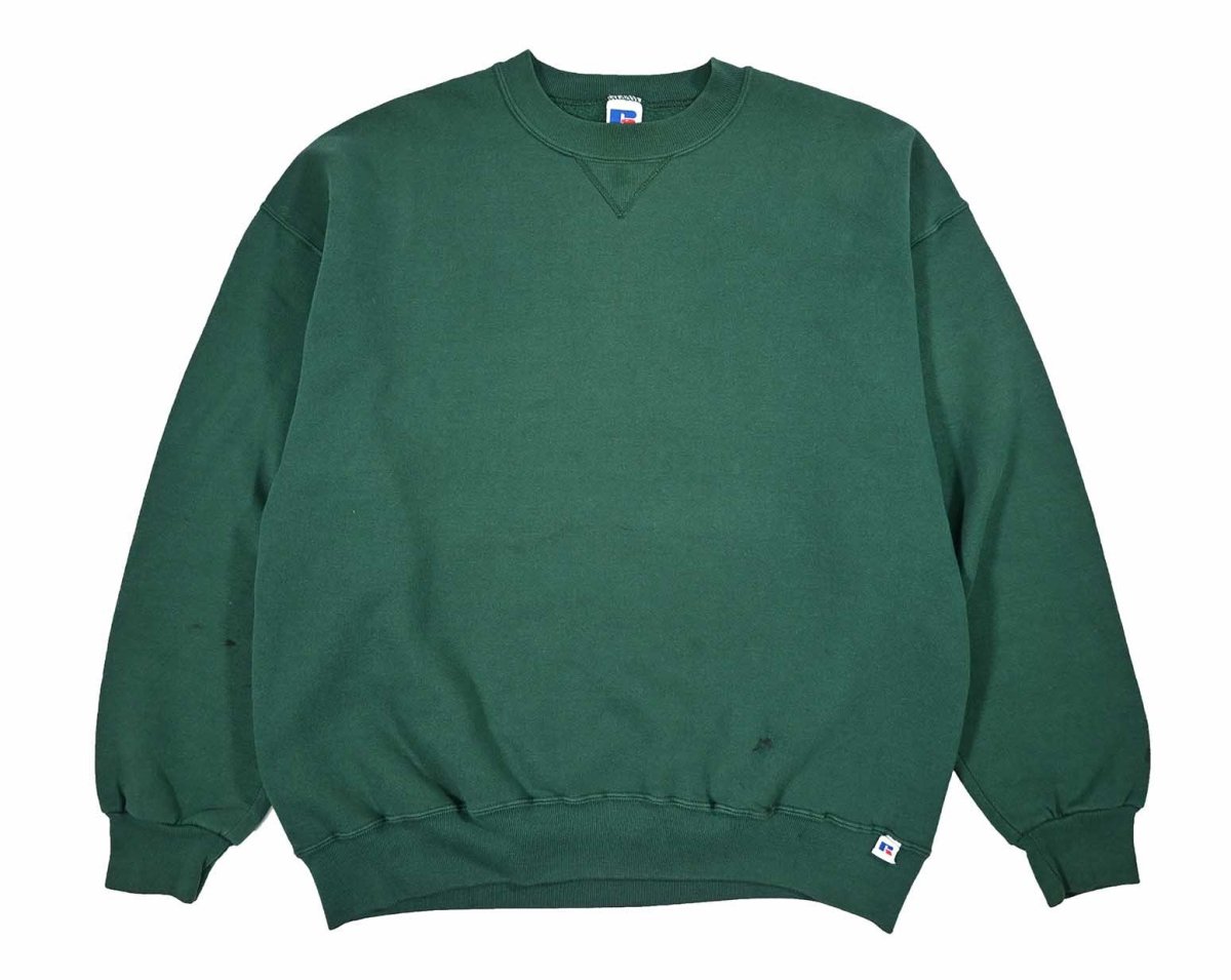 画像1: Used Russell Athletic Blank Sweat Shirt Green made in USA (1)