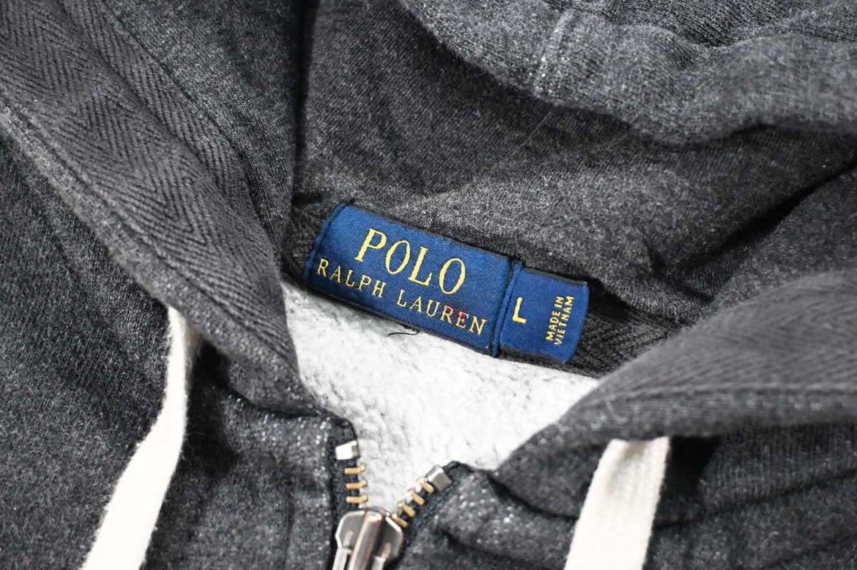 画像4: Used Polo Ralph Lauren Zip Sweat Hoodie Charcoal ラルフローレン (4)