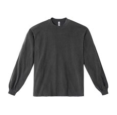 画像1: Los Angeles Apparel Garment Dye 6.5oz L/S T-Shirt  Vintage Black ロサンゼルスアパレル (1)
