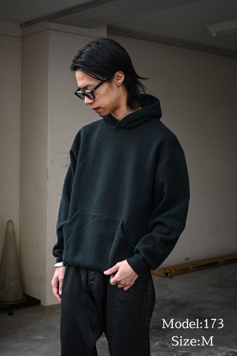 画像5: Used Russell Athletic Blank Sweat Hoodie Black (5)