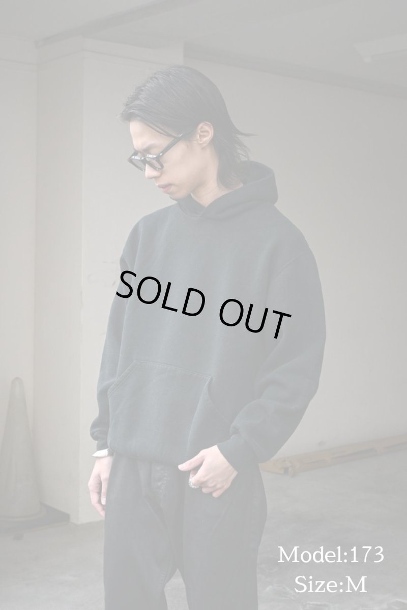 画像5: Used Russell Athletic Blank Sweat Hoodie Black (5)