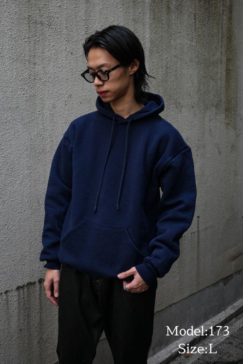 画像6: Used Russell Athletic Double Face Sweat Hoodie Navy made in USA (6)