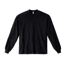 画像1: Los Angeles Apparel Garment Dye 6.5oz L/S T-Shirt Black ロサンゼルスアパレル (1)