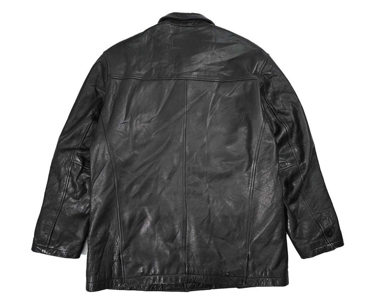 画像2: Used Kenneth Cole Reaction Leather Coat Black (2)