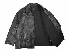 画像5: Used J.Crew Leather Coat Black (5)