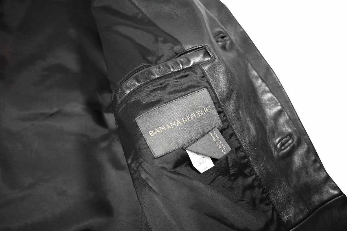 画像6: Used Banana Republic Leather Jacket Black (6)