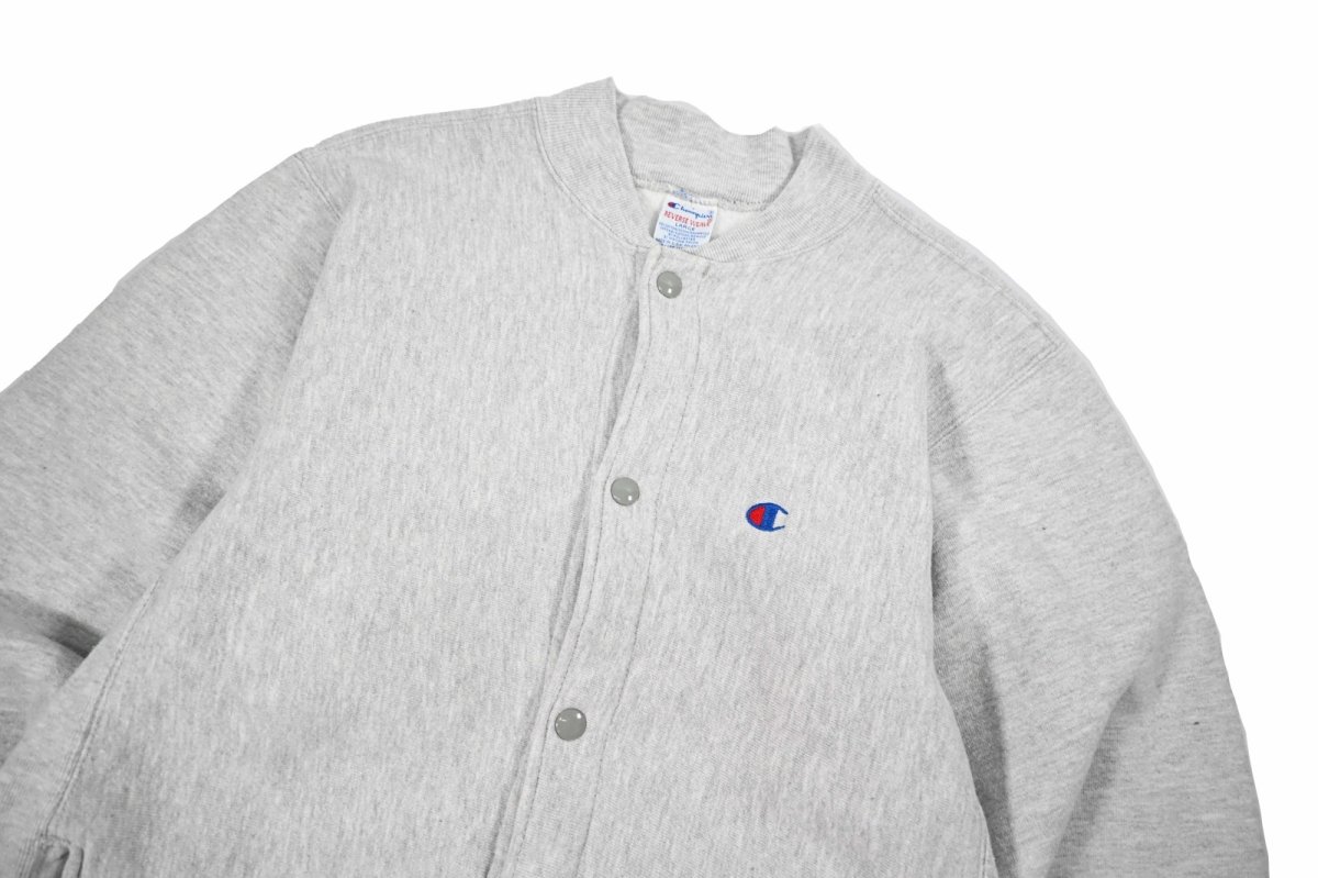 画像2: 90s Used Champion Reverse Weave Snap Cardigan Ash made in USA (2)
