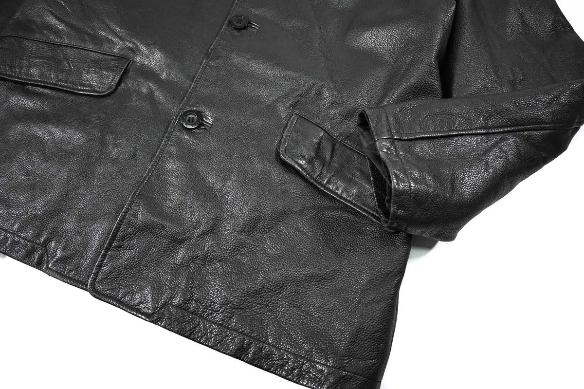 画像4: Used Kenneth Cole Reaction Leather Coat Black (4)