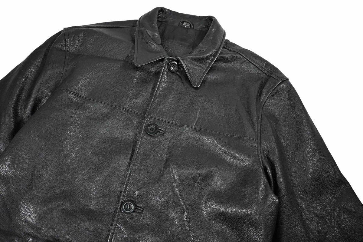 画像3: Used Kenneth Cole Reaction Leather Coat Black (3)