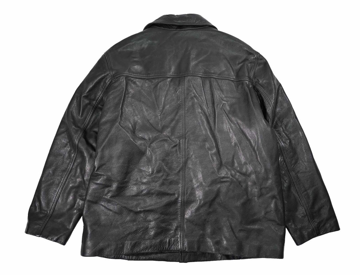 画像2: Used J.Crew Leather Coat Black (2)