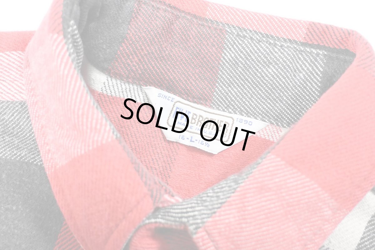 画像4: 80s Used Five Brother Heavy Flannel Shirt made in USA (4)