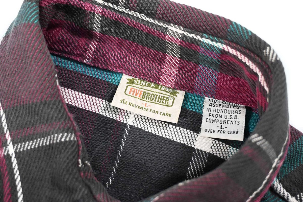 画像4: 90s Used Five Brothers Heavy Flannel Shirt (4)