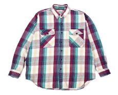 画像1: 90s Used Five Brothers Heavy Flannel Shirt (1)