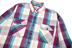 画像2: 90s Used Five Brothers Heavy Flannel Shirt (2)