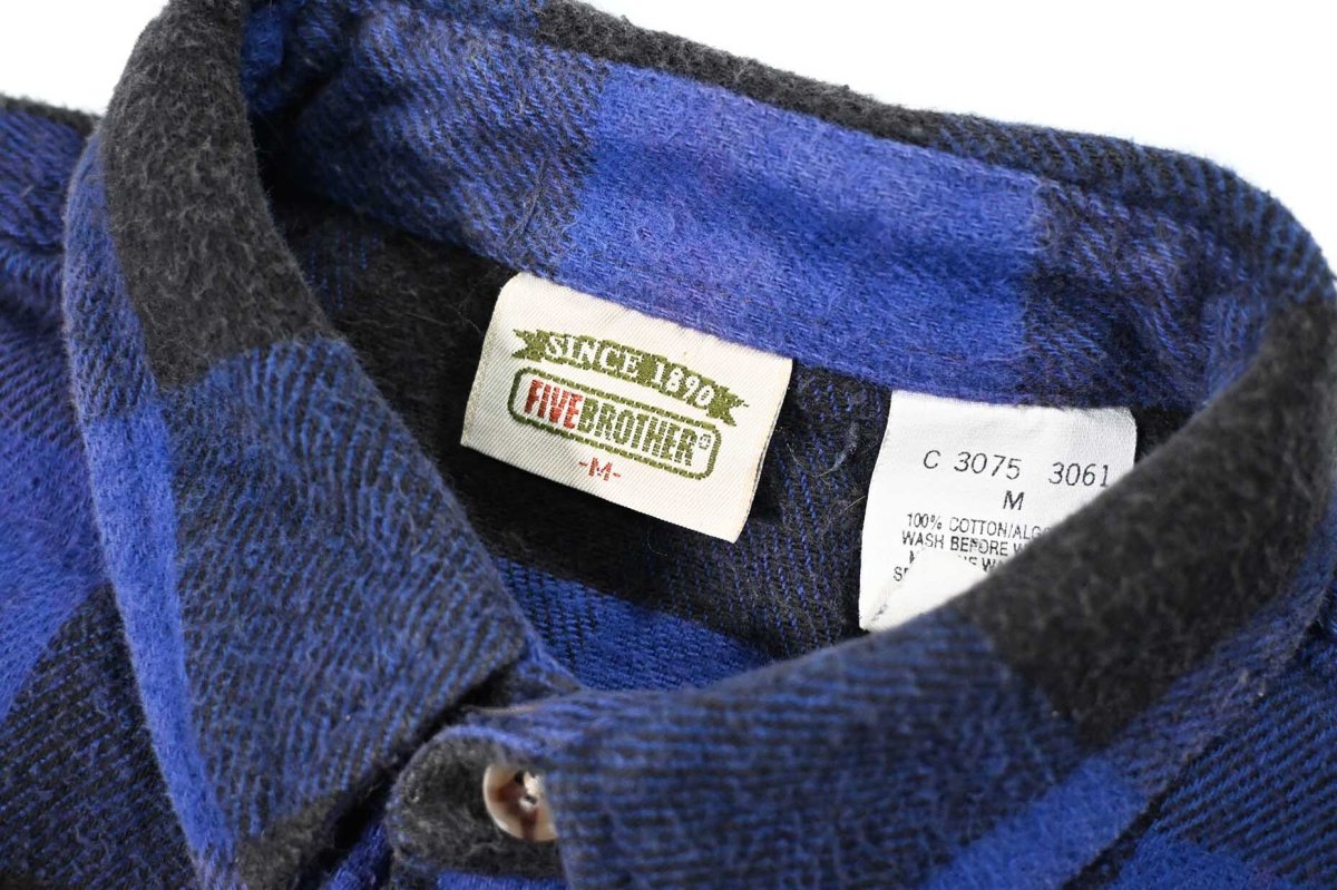 画像4: 90s Used Five Brothers Heavy Flannel Shirt (4)