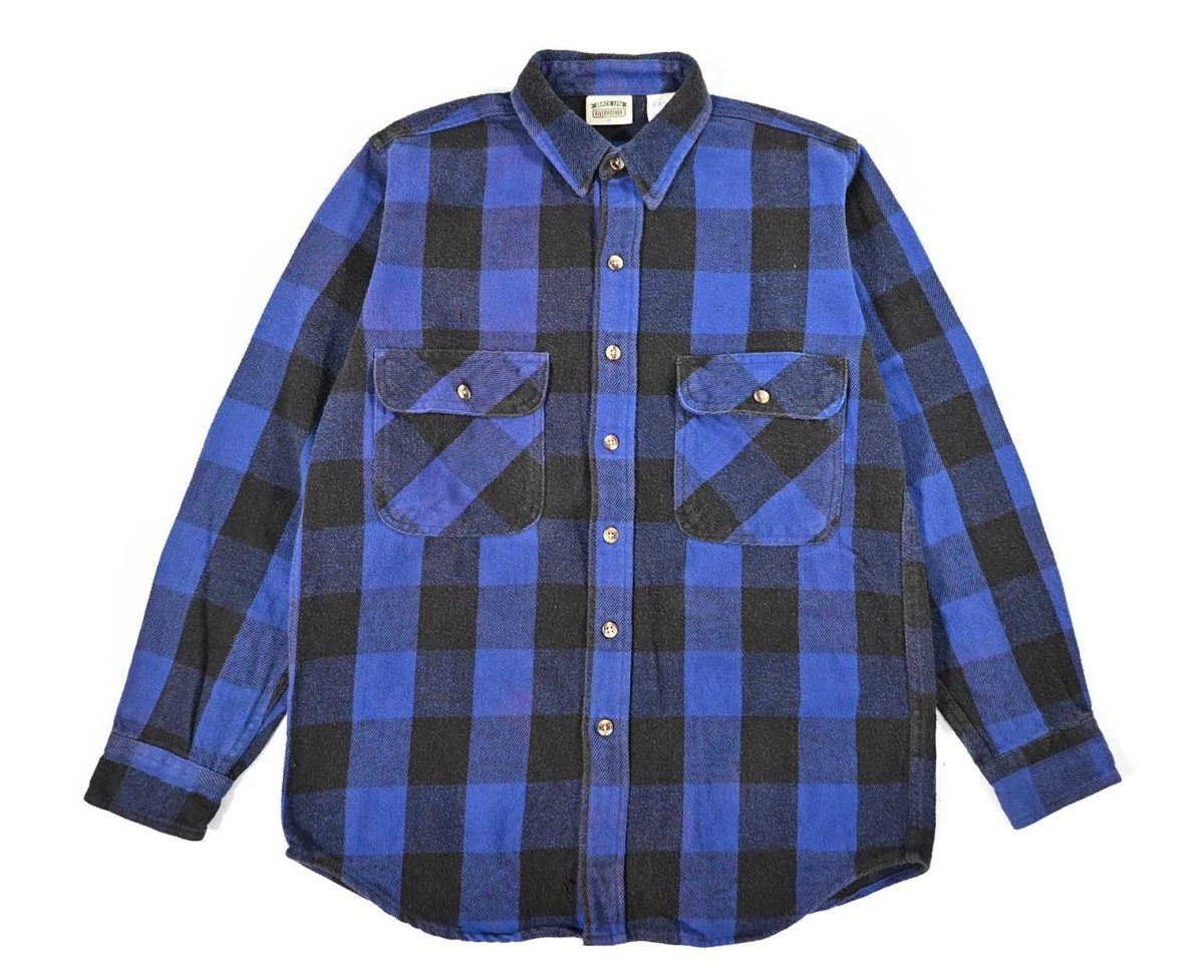 画像1: 90s Used Five Brothers Heavy Flannel Shirt (1)